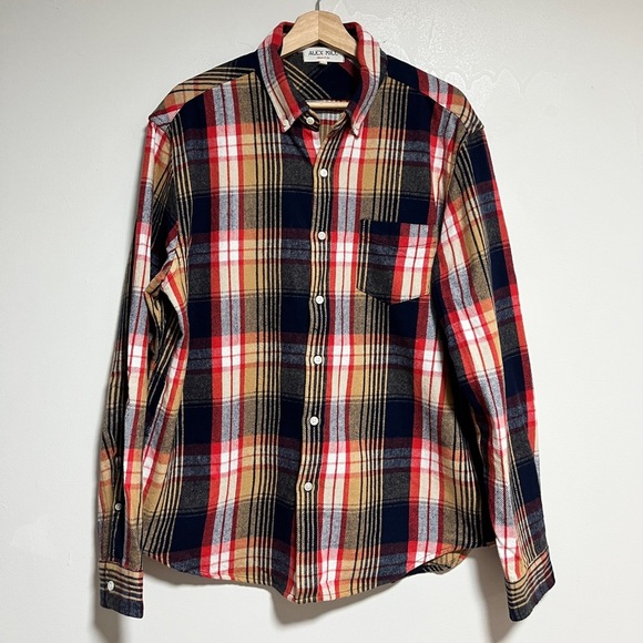 Alex Mill Other - Alex Mill Plaid Flannel Shirt - Red/Navy/Beige - Size L
